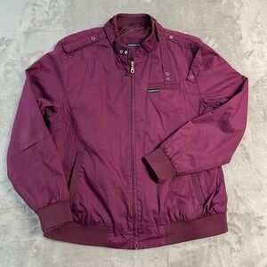 Members Only Iconic Racer Jacket Moto Mens 2XL Burgundy Windbreaker Bomber EUC
